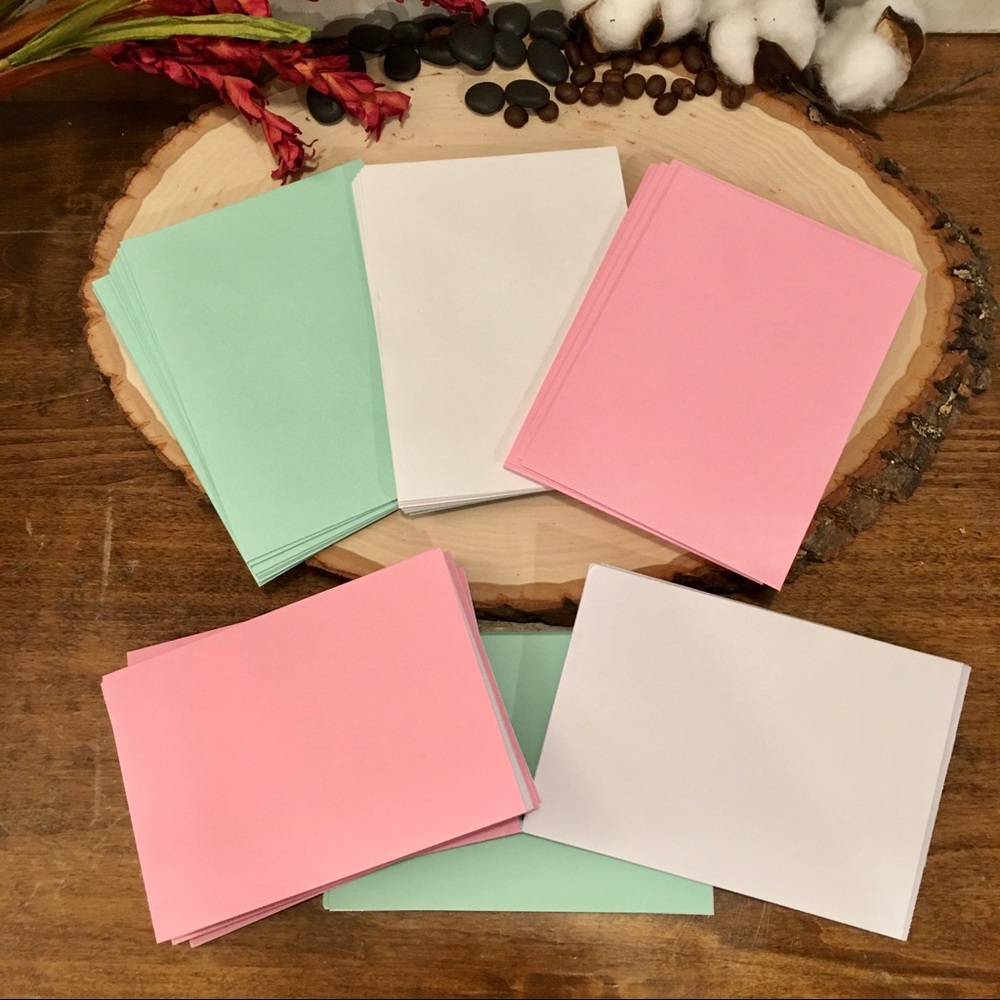 30 Blank Cards Pink, White and Mint Green - Picture 2 of 4